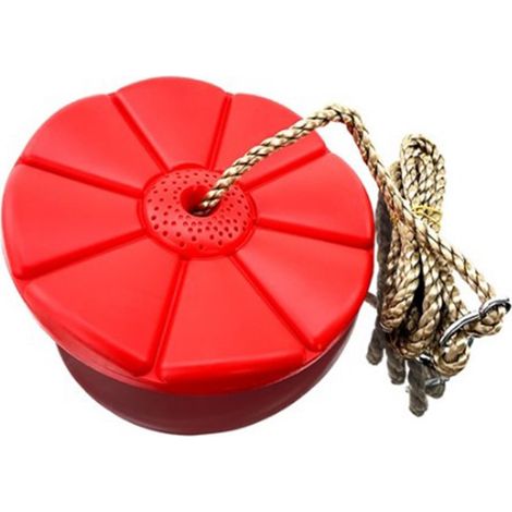 Balançoire Disque en Plastique Renforcé avec Corde PE pour Enfants - Jeu d'Extérieur Rouge (1/5)