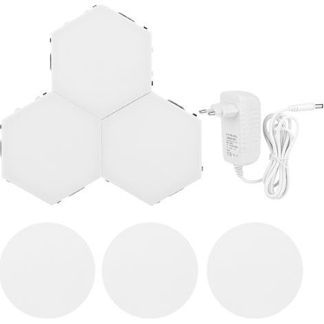 Moderne sechseckige LED-Wandleuchte zum Selberbauen, dekorative Kombination für Zuhause, EU-Stecker 110–240 V, schlichtes und elegantes Design (1/5)