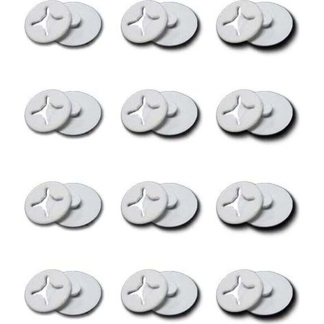 Lot de boutons de fixation pour moustiquaire, fenêtre, moustiquaire, fenêtre de toit, sans perçage (12PCS, Blanc) (1/4)