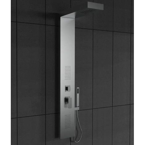 Colonne de douche hydromassante en acier inoxydable poli (1/2)