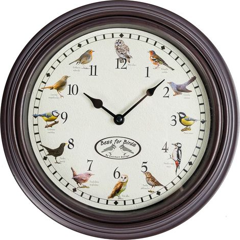 HOMESCAPES Singing Bird Song Quartz Wall Clock (1/5)