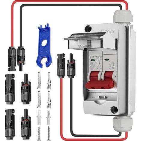 Interrupteur De Séparation Dc - 500v 2p16 - Pour Panneaux Solaires Extérieurs - 1 Pièce (1/5)