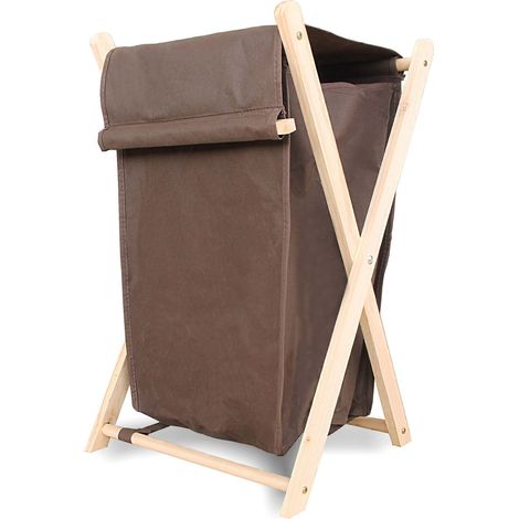 Cesto Porta Biancheria Pieghevole Con Coperchio in vero legno