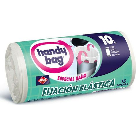HANDY BAG Sacco per spazzatura “Albal” per bagno 45x45 cm in materiale riciclato bianco (10 l) (sacchetto da 18 unità) (1/2)