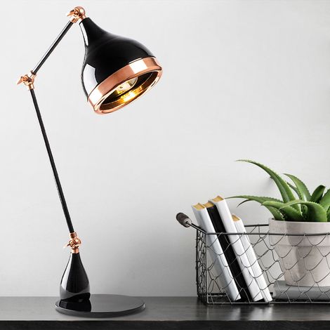 Tischlampe Schwarzer Kupfermetallgriff