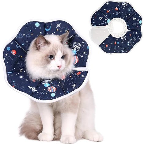 Donut Collar for Cats, Size S, Adjustable Collar for Post-Surgery Recovery, Prevents Licking and Scratching, Comfortable for Neck Circumference of 13 to 25 cm