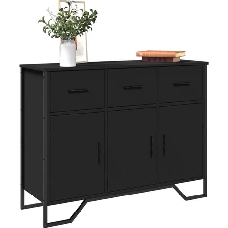 Sideboard Schwarz 97x32,5x74,5 cm Holzwerkstoff