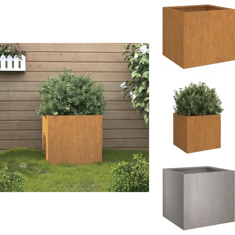 Jardinière 32x30x29 cm acier corten - Jardinier - Pot De Fleurs - Bac À Fleurs - Acier Corten - Jardinière Extérieure (1/5)