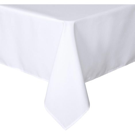 Nappe rectangulaire blanche 137x137 cm - Tissu résistant aux (1/5)