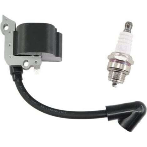 AIPER Bobine d'allumage avec bougie d'allumage pour Stihl FS38 FS46 FS45 FS55 FC55 FC55Z FC55-DZ HL45 HL45Z HL45-DZ HS45 HS45Z KM55 KM55RZ KM55C KM55R Tronçonneuse de rechange 4140 400 1308