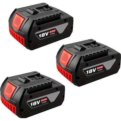 Batteria ricaricabile, 18 V, capacità 8,0 Ah, 3 batterie da 8,0 Ah (1/2)