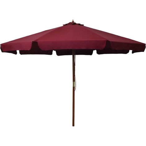 Sombrilla con palo de madera 330 cm burdeos 020008122