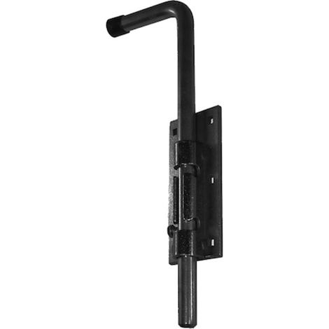 Verrou baïonnette renforcé à visser sur plaque large diamètre 16 mm longueur 300 mm zingué noir - BOURG INDUSTRIES