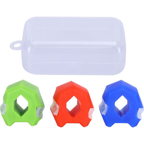 3 Balles de Massage Visage Mâchoire Cou en Silicone - Exercice de Forme de Mâchoire Portable - Set Rouge Bleu Vert (1/5)