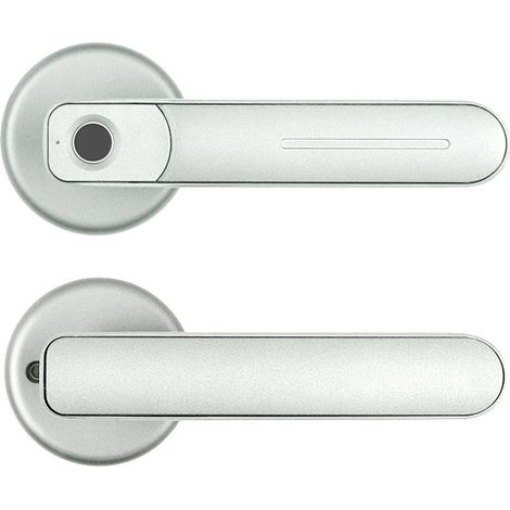 Serrure électronique à empreinte digitale, poignée de porte - Serrure à empreinte digitale et smartphone (argent) (1/5)