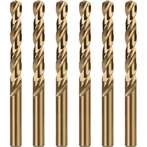 M35 Cobalt Metal Drill Bit 6mm, 6pcs HSS Carbide Drill Bits Professional Helical Metal Bit for Stainless Steel, Titanium Alloy, Copper, Iron (1/5)