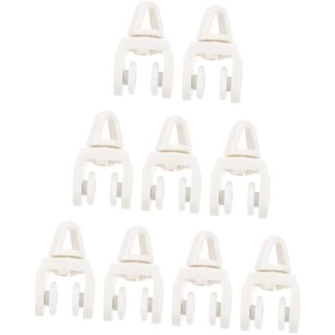 Poulies Silencieuses pour Rails de Rideaux Coulissants 50 Pièces, Rouleaux Plastiques Polyvalents, Système de Roulement Lisse, Accessoires pour Rideaux, Voilages et Cantonnières (1/4)