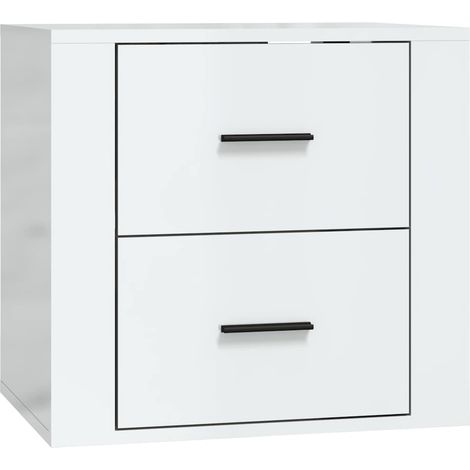 Maison Exclusive - Wand-Nachttisch Hochglanz-Weiß 50x36x47 cm