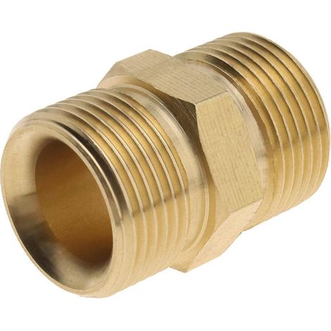 Messingkupplung M22 15 mm auf M22 14 mm – Hochdruckadapter 4500 PSI für Hochdruckreiniger – Langlebige Kupplung für Garten und Außenbereich (1/5)