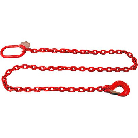 Dema – Chaîne de débardage 8 mm – Longueur 2 mètres – Charge max. 2 tonnes – Mousqueton 25 mm – Crochet de sécurité pour élingue