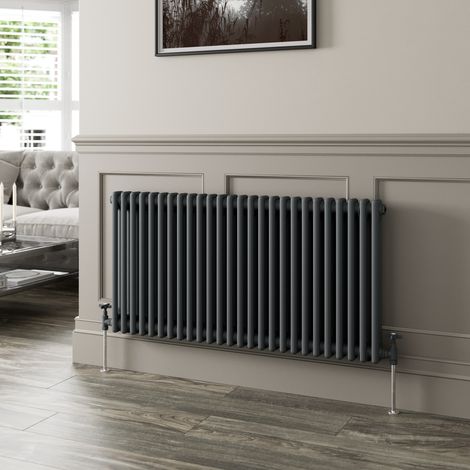 600 x 1190mm Double Horizontal Traditional Colosseum Anthracite Column Radiator (1/5)