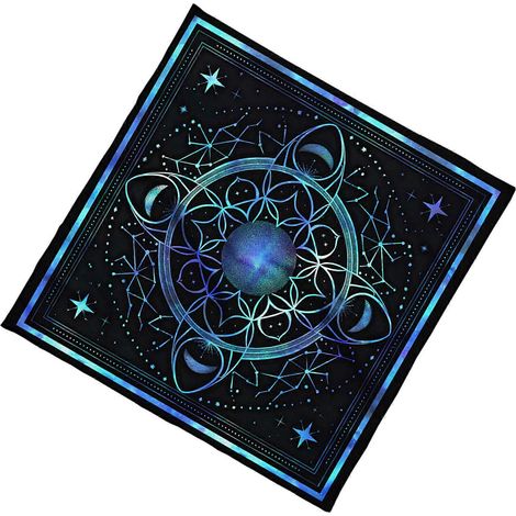 Nappe de table à motifs planétaires pour le tarot, l'astrologie, les autels, la divination, les cartes, tapisserie, fournitures de sorcellerie, 60 x 60 cm (1/5)