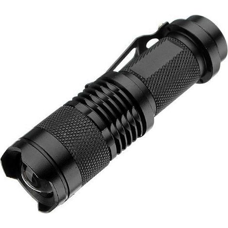 Lampe torche télescopique à mise au point, mini lampe torche télescopique zoom d'extérieur, lampe torche fluorescente à lumière rouge (1/5)