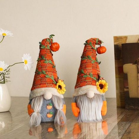 Gnome - Feutrine - Décoration Automne Fête Récolte Thanksgiving - 1 Pièce