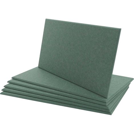 [NEUWERTIG] 6er-Set Akustikwandpaneel HHG-322, Wandpaneele Akustikplatten, schalldämmend 1qm Fläche 60x30cm grün (1/5)
