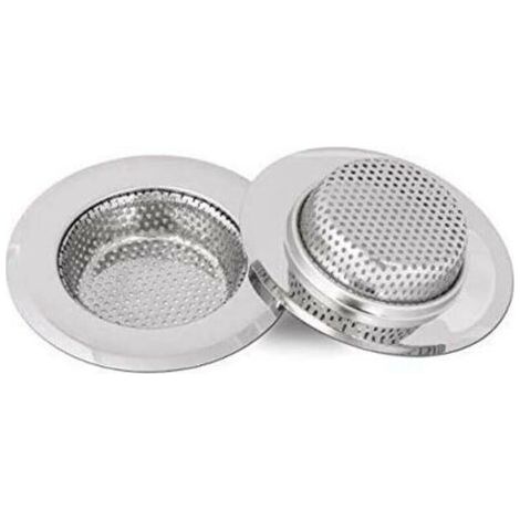 Lntyq Filtre évier Cuisine, Filtre à évier en acier inoxydable, Grille pour evier cuisine, 18 mm de profondeur, 2 pièces 2,75 Pouces/7cm (Petit) (1/4)