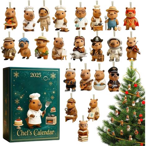 Calendrier De Compte À Rebours De Noël Figurines En Acrylique 2D Avent De 24 Jours Avec Jouet Pour Décoration De Voiture Rétroviseur Chaussette Cheminée Tradition Fêtes Sac À Dos (1/5)