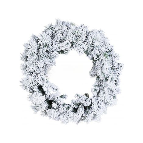 GUIRLANDE DE PIN VERT NEIGE 50CM COURONNE EFFET NEIGE DÉCORATIONS DE NOËL (1/2)