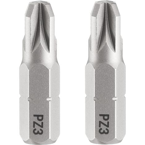 2pcs PZ3 Embout de Tournevis 1/4" Tige Hexagonale 25mm/1" Longueur Magnétique Phillips Fendue Acier S2 Embout de Tournevis (1/5)