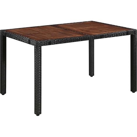 Maison Exclusive - Set da Pranzo da Giardino 7 pz in Polyrattan e Acacia Nero (1/5)
