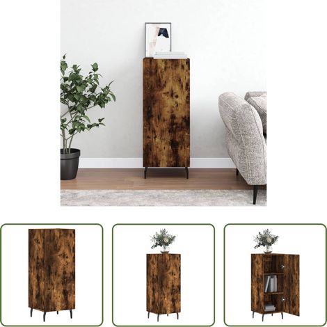 vidaXL Holzbeistelltisch - Sideboard Räuchereiche 34,5x34x90 cm Holzwerkstoff (1/5)