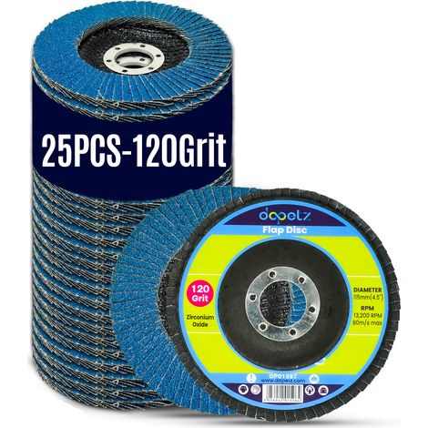 Dapetz ® Flap Discs 115mm Grinding Discs 120 Zirconium Sanding Discs for 4.5" Angle Grinder to Sanding Grinding Metal Wood Stainless Steel-25 x (1/5)