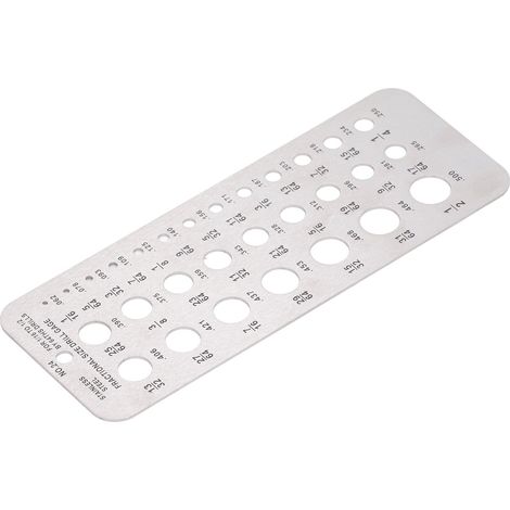 Jauge de perçage fractionnaire 1/16‑1/2 po, index de diamètre de fil de boulon en acier inoxydable pour des mesures précises (1/5)
