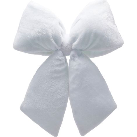 Fiocco "Furry" decorazione per Natale, colore Bianco -41 x 43 cm (1/3)
