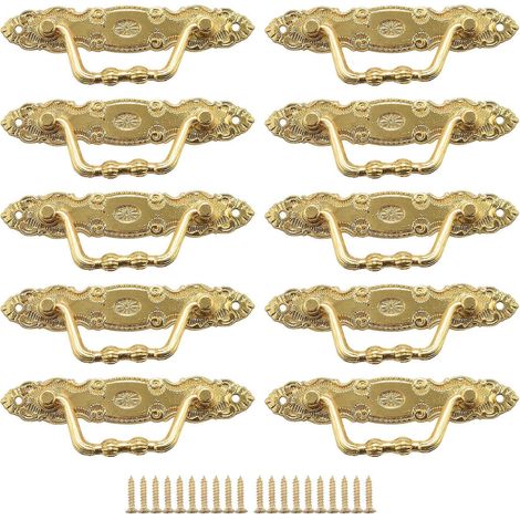 Poignées de haute qualité en alliage antique (10 pièces), boutons de porte de tiroir, poignées dorées pour portes de meubles (avec)