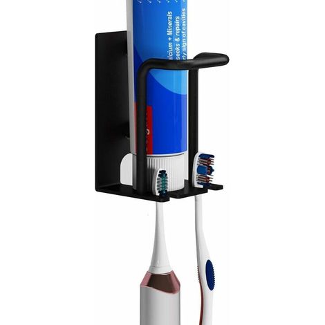 VURAHOME - Porte-Brosse À Dents, Porte Brosse À Dents Mural Pour Salle De Bain Organisateur Stockage Têtes De Brosse À Dents Électriques Auto-Adhésif Dentifrice Brosses À Dents Gobelet Rangement (1/5)