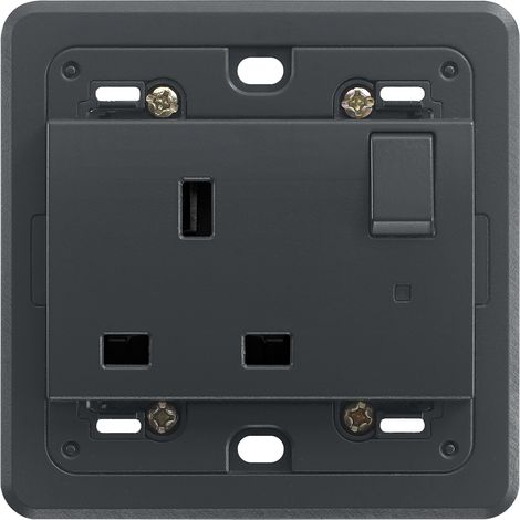 VIMAR - 20221.L 2P+T 13A Prise anglaise avec interrupteur gris