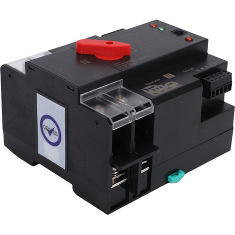 Commutateur de transfert automatique double alimentation 2P 100A, montage sur rail 35 mm, sélecteur de puissance automatique/manuel double pour usage domestique, commercial ou usine (1/5)
