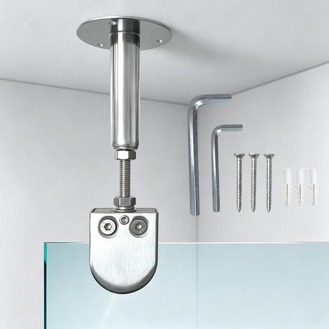 Barre de support télescopique sécurisée pour paroi douche, pince (1/5)