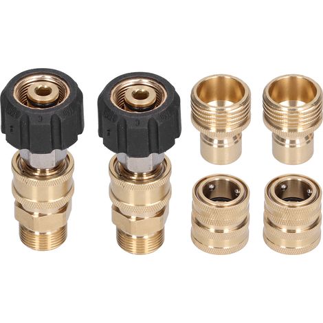 8-teiliges Hochdruckreiniger-Adapter-Kupplungsset aus Messing, Schnellkupplungs-Set (1/5)