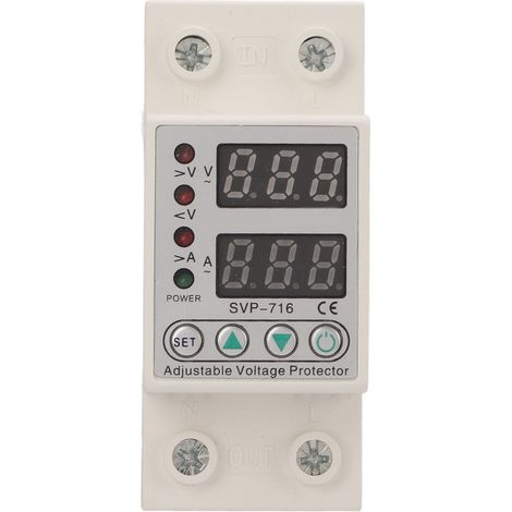 Over Under Voltage Protector Current Limit Delay Adjustable Smart Self Resetting Device AC220V 63A (1‑63A Overcurrent )