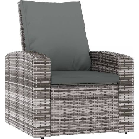 Maison Exclusive - Gartensessel Verstellbar mit Kissen Grau Poly