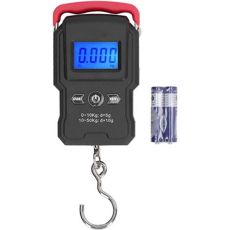 Elektronische Hakenwaage, tragbare digitale Gewichtswaage bis 50 kg, Hängegepäckwaage mit 800-mAh-Akku