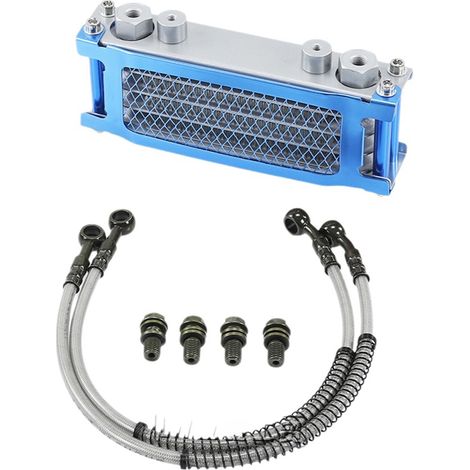1 radiateur d'huile pour moto tout-terrain, aluminium, 50 à 140 cm3, refroidissement moteur, usage intensif, compatible machines de cintrage (1/5)
