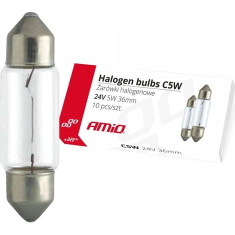 Ampoules halogènes C5W Festoon 36 mm 24 V, 10 pièces AMIO-01000