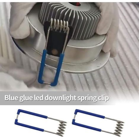 Lot de 24 pinces de fixation à ressort pour spot encastré GU10 MR16 1,5 x 60 mm (1/3)